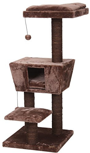 Europet Bernina 431422441 Katzenmöbel New Jersey, 48 x 48 x 114 cm, Dunkelbraun