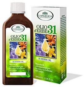 L'Angelica Olio D'Erbe 31, Miscela Oli Essenziali per Diffusore, per Massaggi e Aromaterapia, Tonificante, Rilassante, Flacone da 230 g
