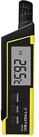 TROTEC Hygrometer BC25 – Luftfeuchtigkeitsmesser und Thermometer – Messbereich -20 °C bis +50 °C, Hitzeindex (HI), gefühlte Temperatur (WBGT)