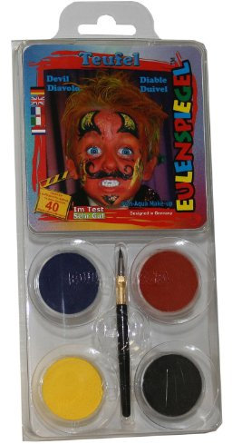 Eulenspiegel 204160 - Schmink-Set Teufel, für ca. 40 Masken, Schminkfarben, Karneval, Mottoparty