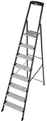 KRAUSE Stehleiter Securo eloxiert, 8 Stufen, 126467