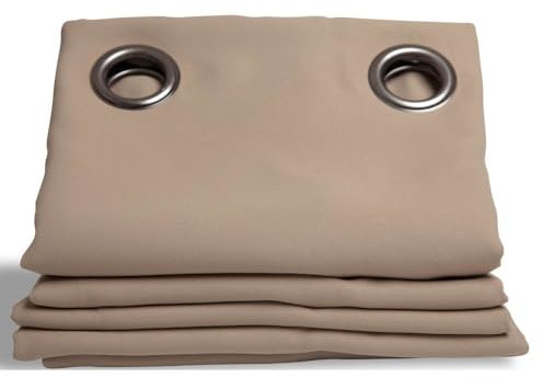 Moondream LumenControl™ Verdunkelungsvorhang | Licht+Sonnenschutz | EU Herstellung | Ösen | Beige MC8220 | 140B x 260H cm