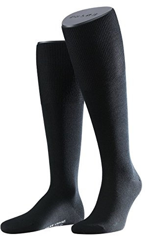 FALKE City Herren Kniestrumpf Airport 2er Pack, Größe:43/44;Farbe:black