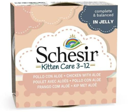 Schesir Kitten Hähnchenfilets und Aloe in Gelee, 85 g