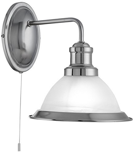 Searchlight Wandleuchte Bistro in satiniertem Silber-Finish Ref. 1481SS, 40 W, Saitn Silver