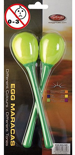 Maraca Egg Shakers With Long Handles (Pair) - Green