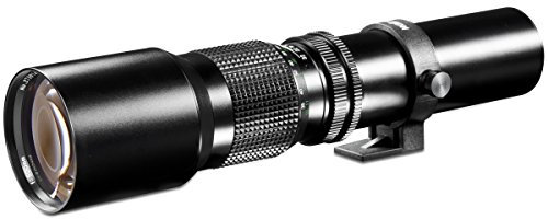 Walimex pro 500/8,0 Linsen Objektiv für verschiedene Kameras, DSLR-Objektiv für Vollformat und APSC, Teleobjektiv mit eingebauter Irisblende, hochwertiges Kameraobjektiv