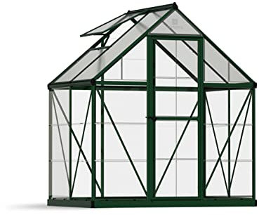 Palram Nature Series Hybrid Hobby Greenhouse - 6' x 4' x 7', Forest Green