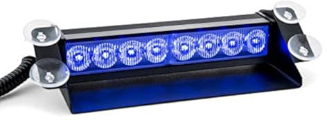 Raptors LED Technik Frontblitzer Shark 8W Scheibenblitzer für Show Cars | Scheibenblitzer 12V | Dash Light | Fake Polizei | Kennleuchte | Fake Blaulicht (Blau)