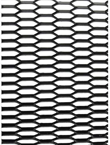 TUNING GURU Rejilla de Coche Negra de Aluminio anodizado | Malla pequeña 30 x 10 mm, 120 x 20 cm | Fácil de Cortar y barnizar