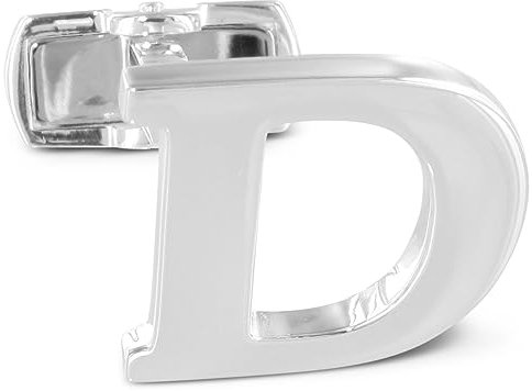 BROOKER Manschettenknopf Buchstabe Initiale 'D' Silber massiv [EIN Knopf - KEIN Paar]