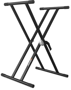 Audibax Onyx 130 Soporte Premium Desmontable Tijera Doble para Teclado (Yamaha, Casio, Roland, Korg)