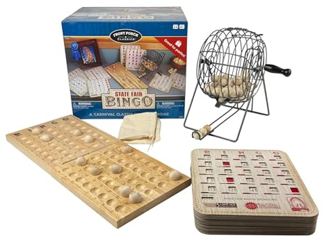 Front Porch Classics State Fair Bingo Deluxe Edition - Craftsmanship for an Authentic Retro-Style Experience - Intergenerational Fun for Friends and Family, 10x11x14 in
