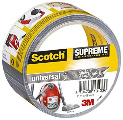 Scotch 4101S10 Gewebeband universal Supreme, extra stark klebend, 48 mm x 10 m, grau