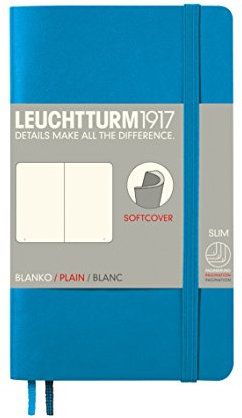 LEUCHTTURM1917 349274 Notizbuch Softcover Pocket (A6), blanko, Azur