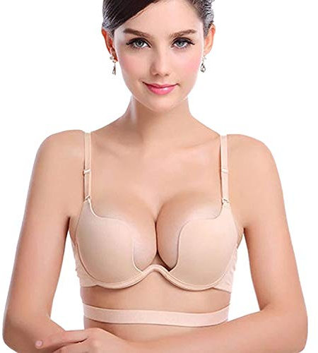 ZUKULIFE Sujetador Push-up Multiuso para Mujer con Tirantes Multiposición, Albaricoque, 100D, Label: 85D