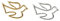 Wiedemann Verzierornament Taube, Wachs, Gold, 2 x 4 cm