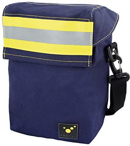 tee-uu MASK Großraum-Holster blau | für Brandfluchthaube | variable Bestückung | enormer Stauraum | universell nutzbar | Vario-Doppelschlaufen | Reflexstreifen