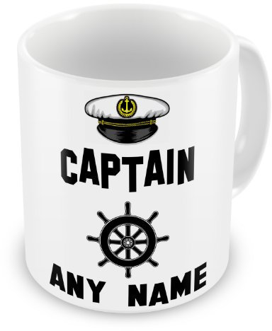 Personalised Captain Any Name Novelty Mug - Narrowboat Canal Boat Ship Barge