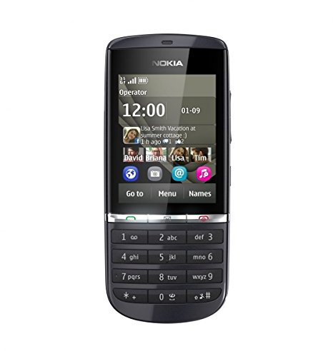 Nokia Asha 300 Handy (6,1 cm (2,4 Zoll) Display, Touchscreen, 5 Megapixel Kamera) Graphite, EU-Ware