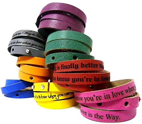 area17 Gravur Lederarmband 70 cm Wickelarmband Color, WUNSCHTEXT INKLUSIVE