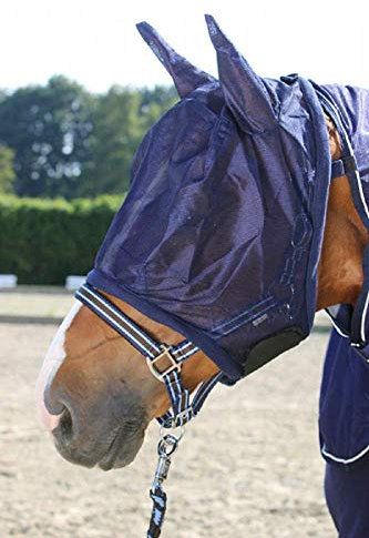 Pfiff 102144 Fliegengesichtsmaske mit Ohren, Fliegenschutz Insektenschutz Maske, Blau, Shetty