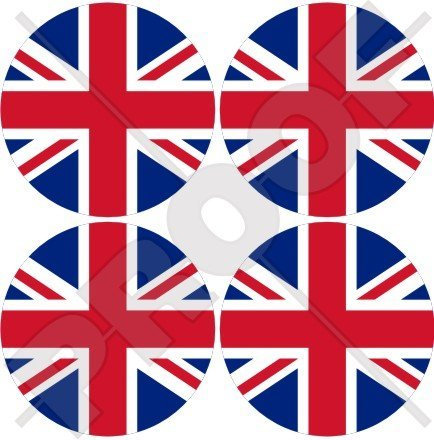 United Kingdom Union Jack UK Großbritannien, British 50 mm (5,1 cm) Vinyl bumper-helmet Sticker, Aufkleber X4