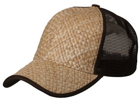 MG Trucker Cap aus Stroh, natur/braun, Einheitsgröße