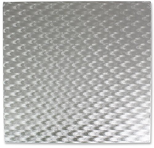 PME CBS862 Square Cake Board 16 / 40 cm, 11 mm Thick, Cardboard, Silver