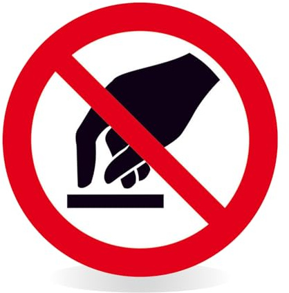 Betriebsausstattung24 Verbotsschild Berühren verboten - PVC-Folie, selbstklebend - 10,0 cm Ø - Symbol Schild P010