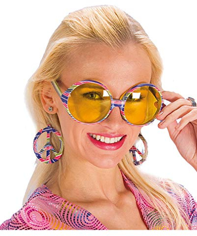 70er Jahre Brille mit Ohrringen