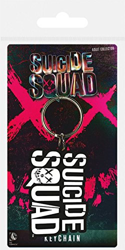 1art1 Suicide Squad, Logo Fan-Schlüsselanhänger (6x4 cm) + 1x Überraschungs-Sticker