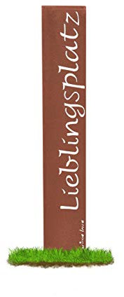 prima terra Lieblingsplatz Gartenstele Edelrost Stele Dekoration Gartendekoration Deko Garten H=120cm B=20cm
