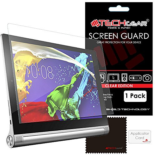 TECHGEAR Screen Protector for Lenovo Yoga Tablet 2 10 (Yoga 2 10.1 inch Tablet) - Ultra Clear Lcd Screen Protector Guard Cover With Screen Cleaning Cloth & Application Card