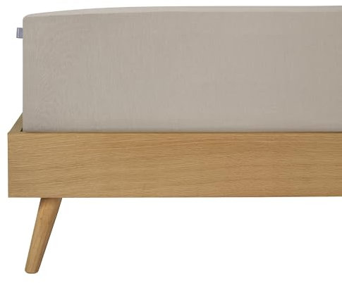 Schiesser Edeljersey Spannbettlaken Jessi | 100% gekämmte Baumwolle aus nachhaltiger Produktion | für Matratzen 90x200cm bis 100x200cm | Matratzenhöhe bis 22cm | Helltaupe