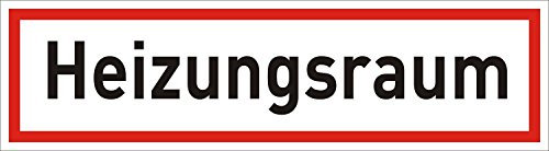 easydruck24de Aufkleber Heizungsraum I 20x6cm I außenklebend für Fensterscheiben Türen I Hinweis-Aufkleber Hinweis auf Heizungsraum I hin034