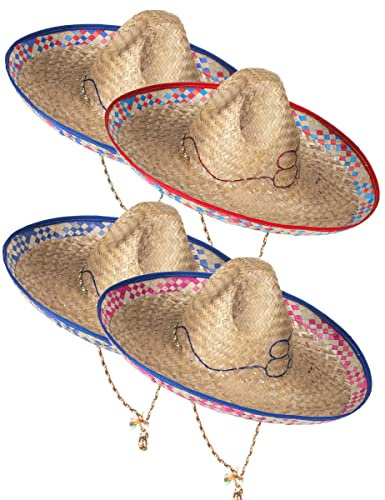 DEGUISE TOI Sombrero Mejicano de Paja para Adulto