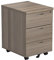 Office Hippo Heavy Duty 3 Drawer Mobile Pedestal Storage Cabinet, Office Storage, Office Cabinet Lockable Storage, 5 Year Wty - Grey Oak