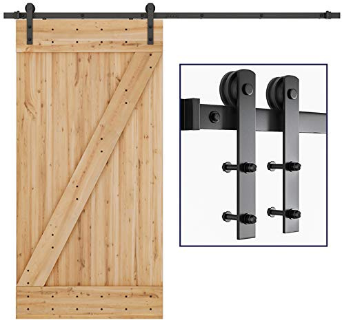 SMARTSTANDARD 8ft Sliding Barn Door Hardware kit, Fit 42-48 W DoorPanel
