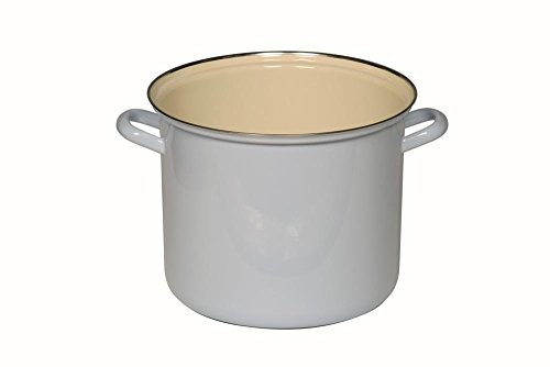 Riess, - Topf mit Chromrand - Kochtopf - Emaille - blau Ø 24cm - 8 Liter