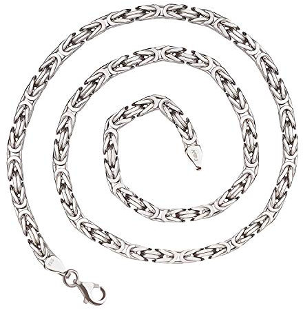 925 Silberkette: Königskette Silber rhodiniert 6mm und 65cm - KKRH-60-65