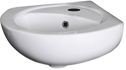 nuie NCU862 Melbourne | Modern Bathroom Wall Hung Corner 1 Tap Hole Basin, 165mm x 450mm, White