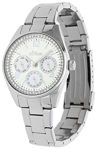 s.Oliver Damen-Armbanduhr Analog Quarz Edelstahl SO-3063-MM