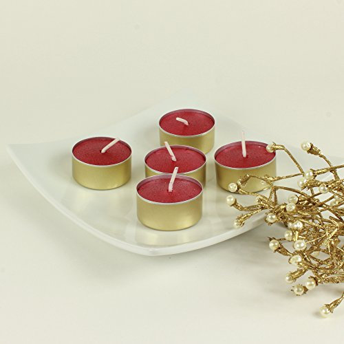 Teelichter mit Glimmer 38 mm rubin 10 Stück von Wenzel