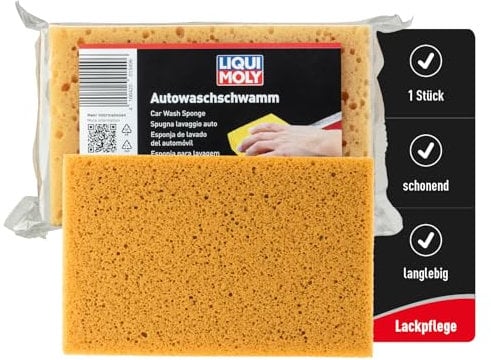 LIQUI MOLY Autowaschschwamm, Art.-Nr. 1549 I 1x extra saugfähiger Autoschwamm zur lackschonenden Autowäsche I Auto Schwamm zur Anwendung auf Glas, Lack & Kunststoff I Langlebig & robust I Lackpflege