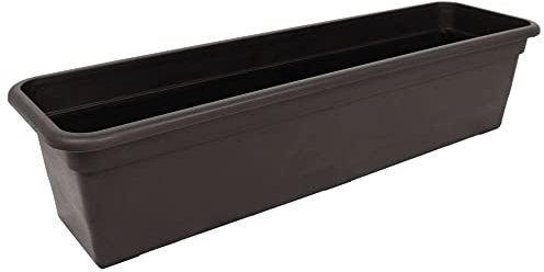 MePla Blumenkasten Balcony Standard Länge 80 cm, Breite 16,7 cm, Braun, wetterfest aus UV-beständigem Kunststoff