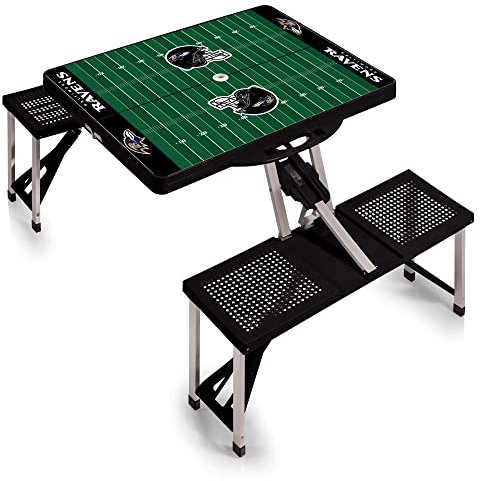 NFL Baltimore Ravens Sport Digital Print Picnic Table, One Size, Black