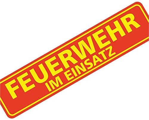 Magnetschild Magnettafel Feuerwehr im Einsatz 300x70 mm 0,9 mm stark haftend runde Kanten