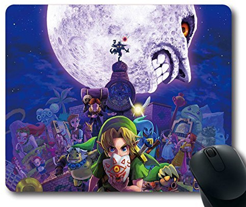 Custom Gaming Mouse pad with Legend of Zelda Majoras Mask Art Moon non-slip neoprene rubber standard size 22,9 cm (220 mm) x 17,8 cm (180 MM) x 1/20,3 cm (3 mm) desktop Mousepad laptop Mousepads comfortable computer mouse Mat