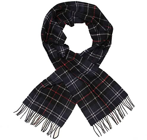 Barbour Tartan Lambswool Scarf Navy/Red One Size
